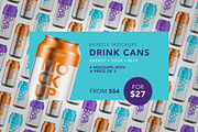 Drink Cans - Bundle Mockup, a Packaging Mockup by Graxaim Mock-up (Thumbnail 1 of 7)