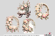 Vintage Romantic Flowers Cliparts, a Decorative Illustration by EdeniaArtStudio (Thumbnail 10 of 10)