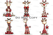 Whimsical Christmas Giraffe Clipart, an Illustration by Craft Nest (Thumbnail 7 of 8)
