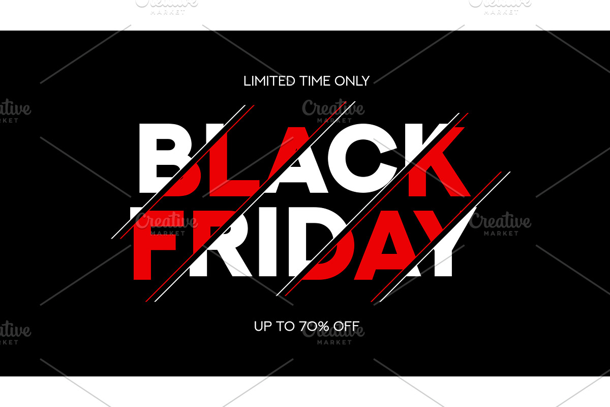 Black Friday sale typography banner, an Object Illustration by Andrey Yaroslavtsev