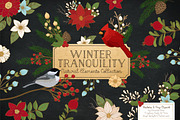 Christmas Birds & Flowers Vectors, an Illustration by Amanda Ilkov (Thumbnail 1 of 5)