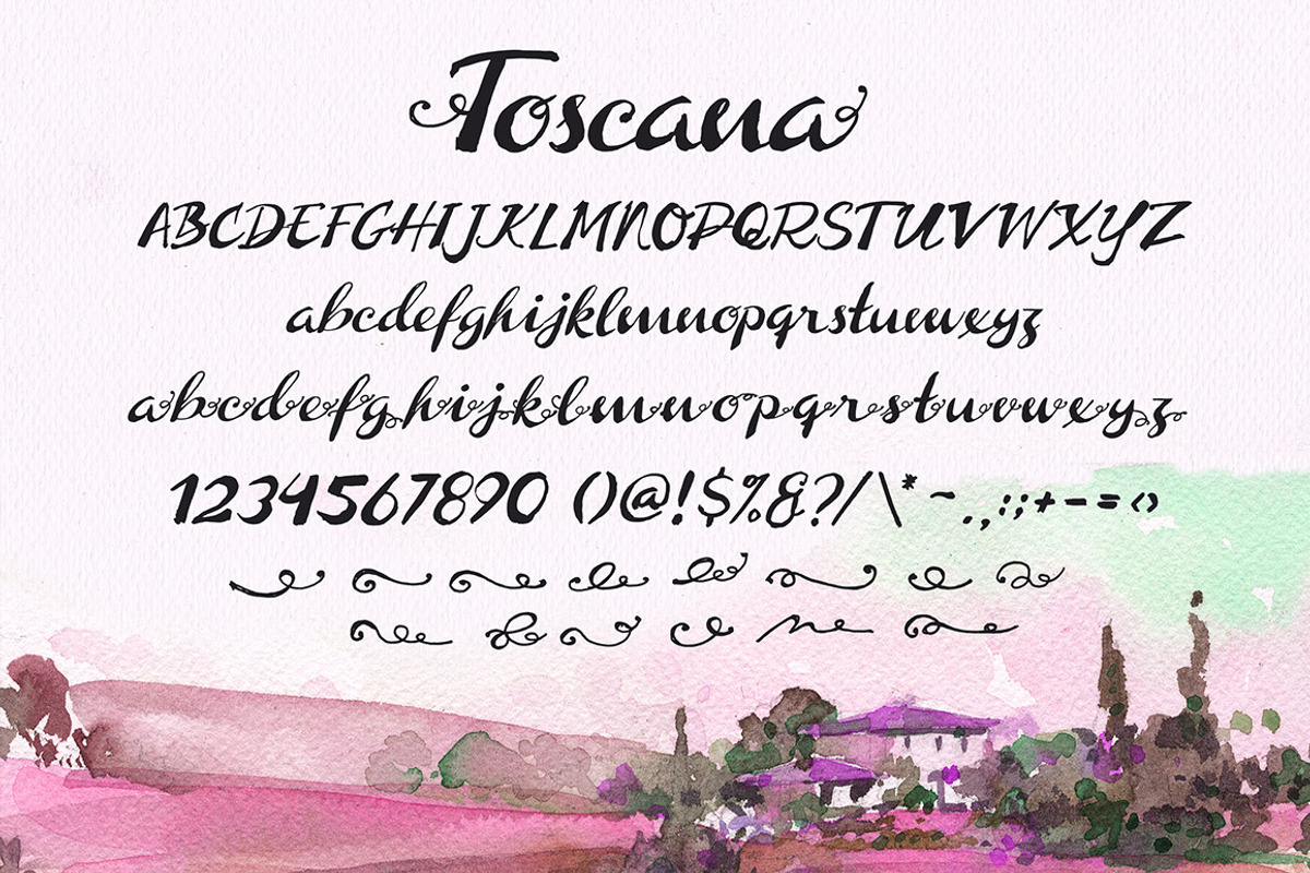 Toscana Font preview 2