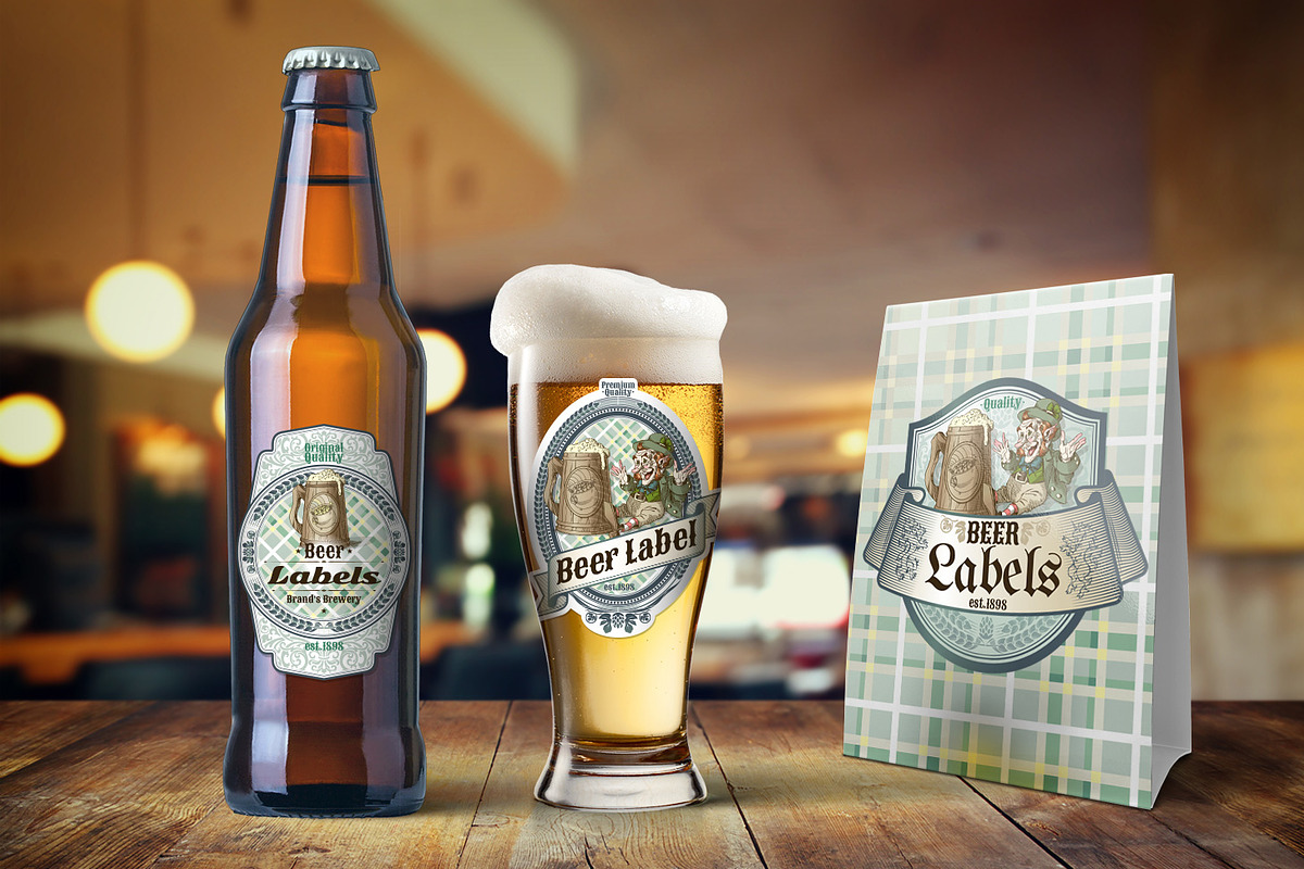 Beer Labels with Leprechaun, a Branding & Logo Template by inshader (Photo 1 of 5)