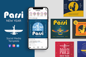 Parsi New Year Social Media Template