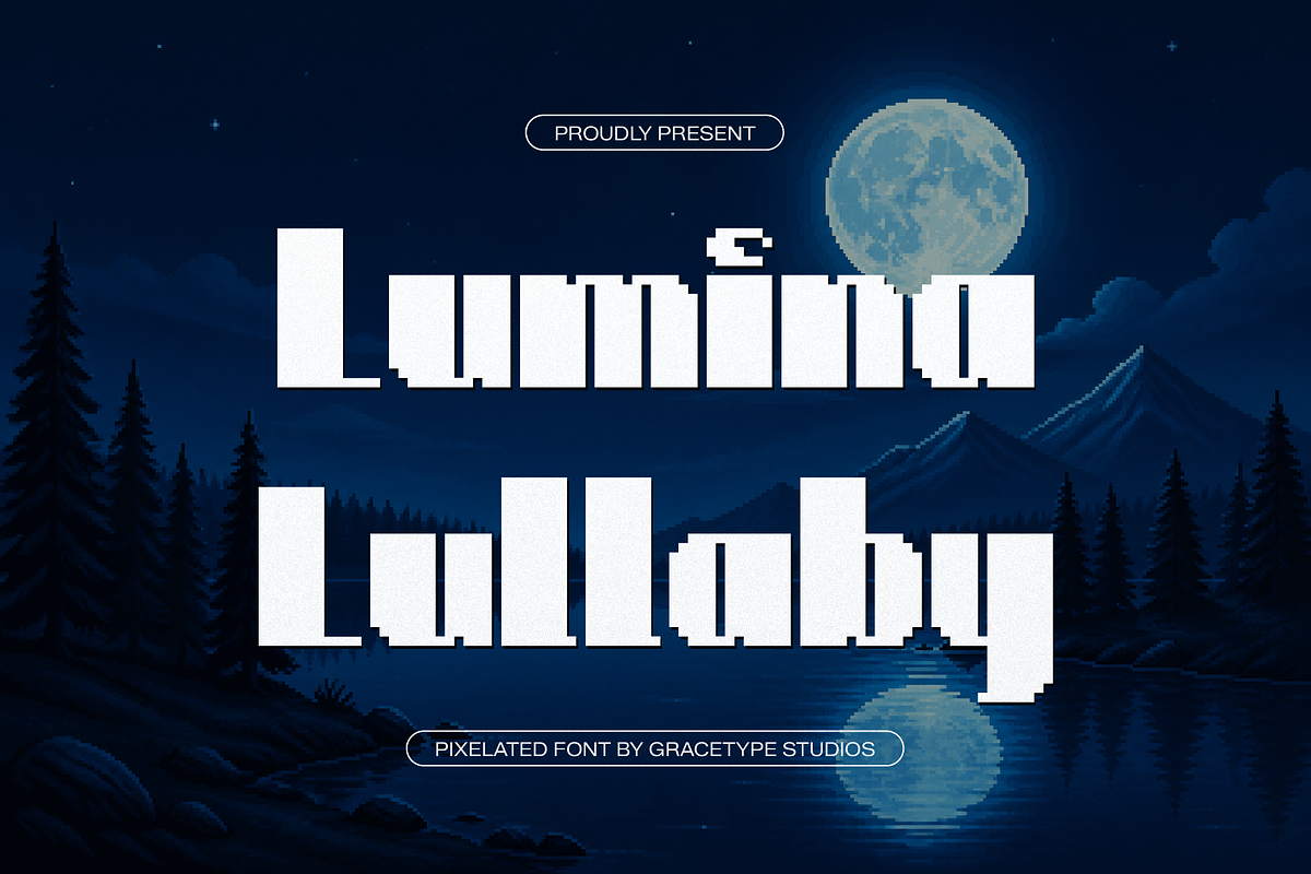 Lumina Lullaby | Pixelated Font, a Sans Serif Font by gracetype_studio (Photo 1 of 12)