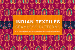 India Watercolor Seamless Patterns