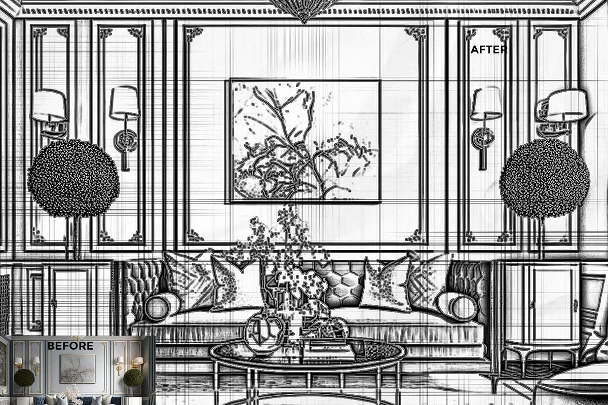 Architectural Pencil Sketch Pro, an Action Add-On by Studio Retouch (Photo 5 of 11)
