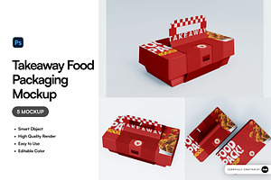 Takeaway Food Packaging Mockup, a Packaging Mockup by SLAB! Design