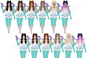 Galaxy Girls Clipart, an Object Illustration by GlamArtZhanna (Thumbnail 5 of 5)
