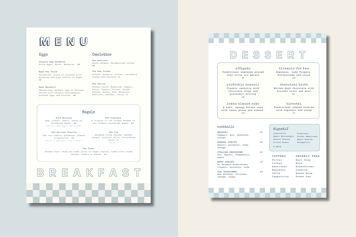 Premium Restaurant Menu Template Set, a Branding & Logo Template by Soigné Branding Studio (Photo 7 of 7)