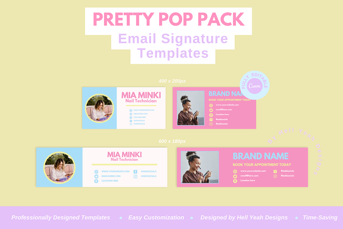 Pretty Pop Email Signature Templates, an Email Template by Hell Yeah ...