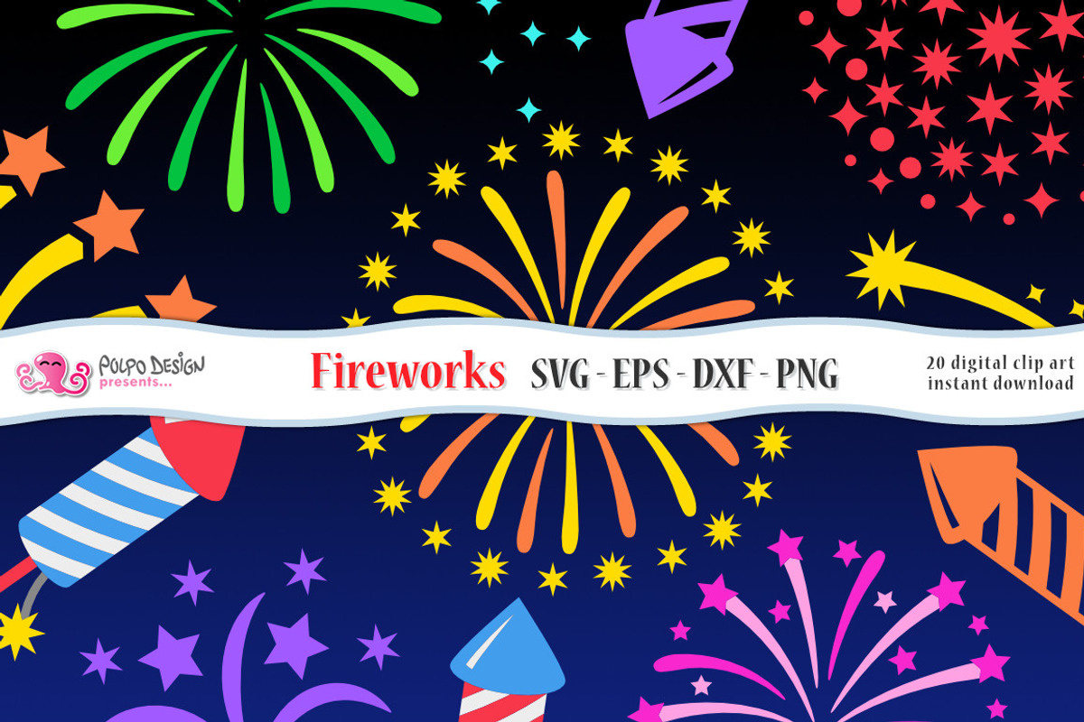 Fireworks SVG, Eps, Dxf, Png, an Object Graphic by PolpoDesign (Photo 1 of 4)