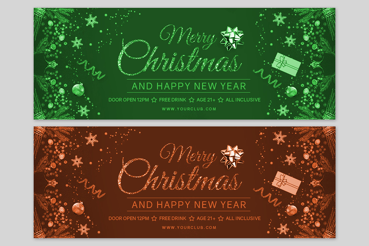 Merry Christmas Facebook Covers, a Social Media Template by Creative  designer (Photo 8 of 8)