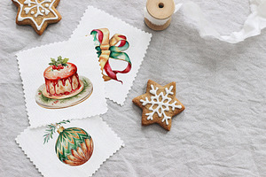 Watercolor Festive Christmas Set