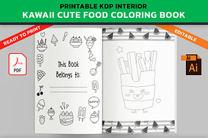 KDP Cute Kawaii Food Coloring Book