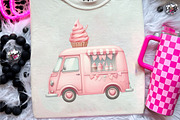 Summer Ice Cream Truck Clipart, an Illustration by CreationArt (Thumbnail 4 of 9)