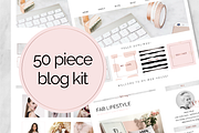 50 Piece Blog Kit Marble & Rose Gold, a Templates & Theme by Inky Jar Design Studio (Thumbnail 1 of 6)