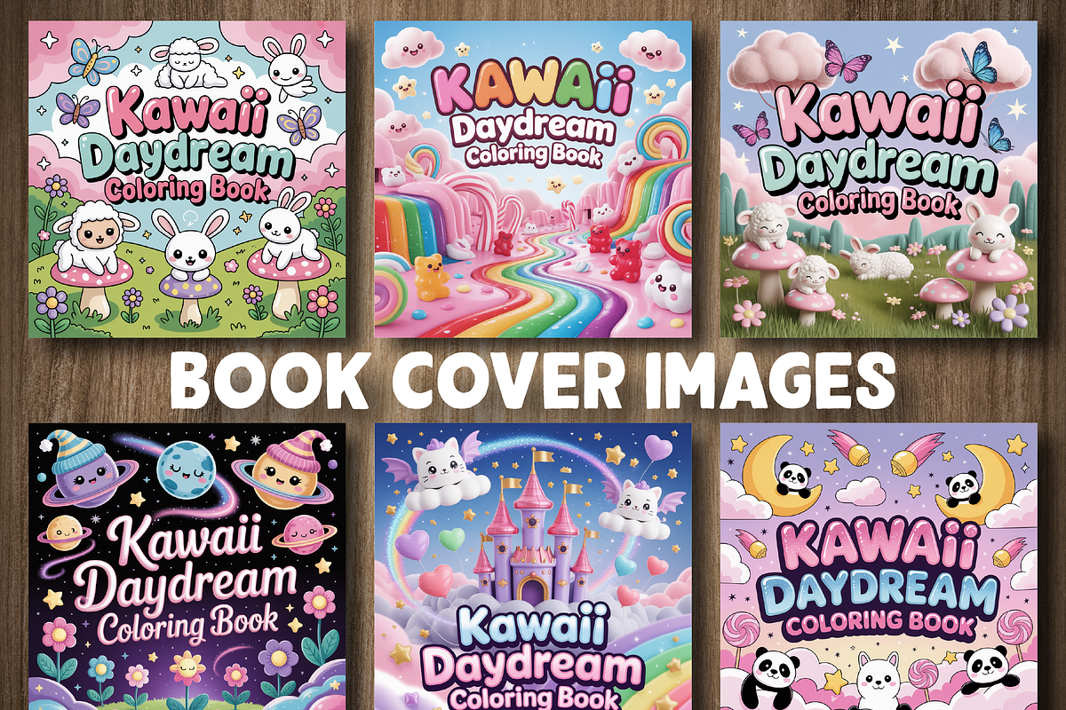 Kawaii Daydream Cute Coloring Book, an Education Illustration by Design Station (Photo 3 of 5)