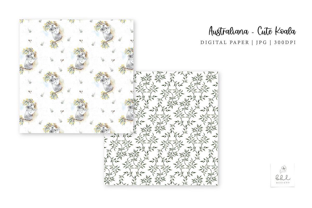Australiana Cute Koala Digital Paper, a Pattern Graphic by bhldesigns (Photo 5 of 6)