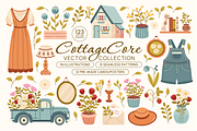 Cottagecore Garden Vector Clipart, a Decorative Illustration by semenova.sense (Thumbnail 1 of 14)