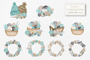 Crochet Knitting Watercolor logo, an Object Graphic by svetlanaARTdreams (Thumbnail 2 of 10)