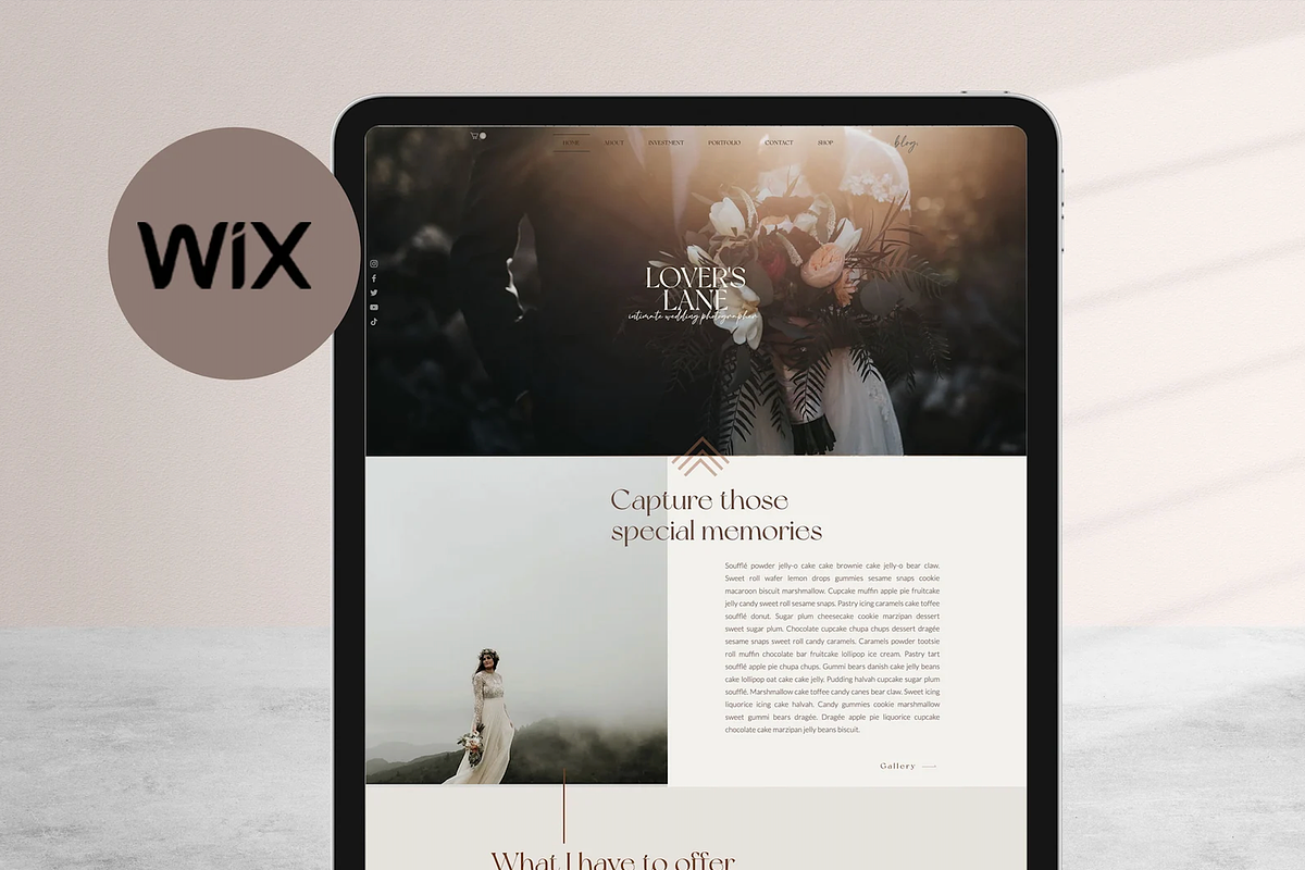 Wix Website Template - Lover's Lane, a Wix Template by pinesandpearls (Photo 2 of 6)