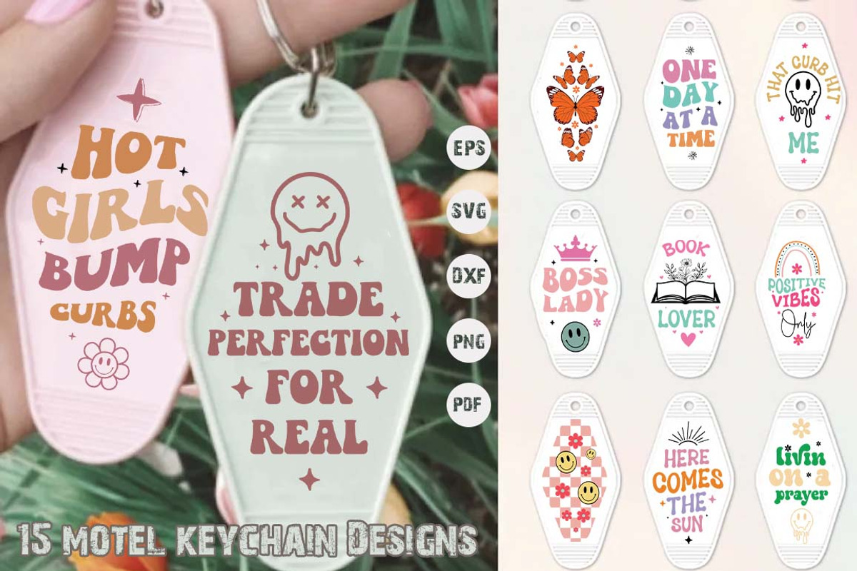 Motel Keychain svg design bundle, an Object Graphic by FiveStarCrafting (Photo 1 of 9)
