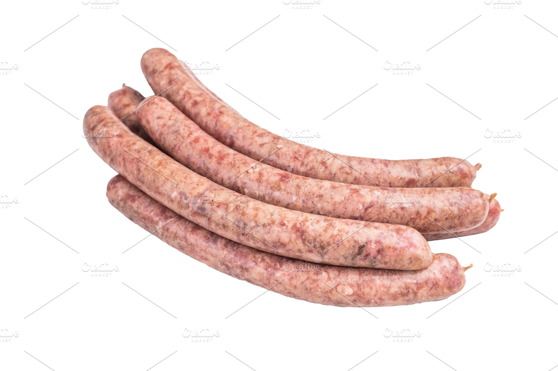 Fresh raw sausage links ready for grilling, perfect for barbecue, a Food & Drink Photo by composter-box@mail.ru