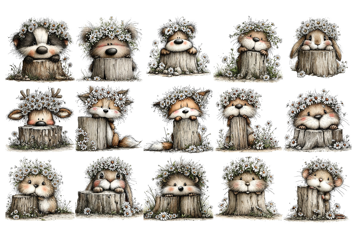Woodland Animals PNG Clipart, an Animal Illustration by Nicolle's Colorful Art (Photo 3 of 3)