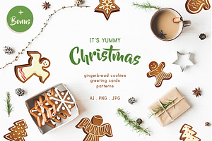 Gingerbread cookies big set, a Decorative Illustration by jenny lipets