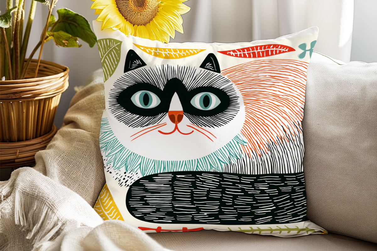 Scandi Folk Art Cat Illustrations, an Animal Illustration by PrintHaven Designs (Photo 8 of 8)