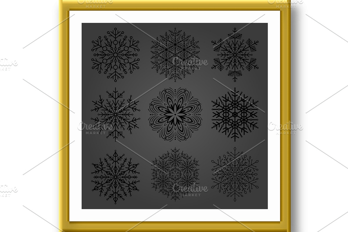 Set of Round Snowflakes With Winter, a Texture Illustration by FineArtStudio (Photo 2 of 3)