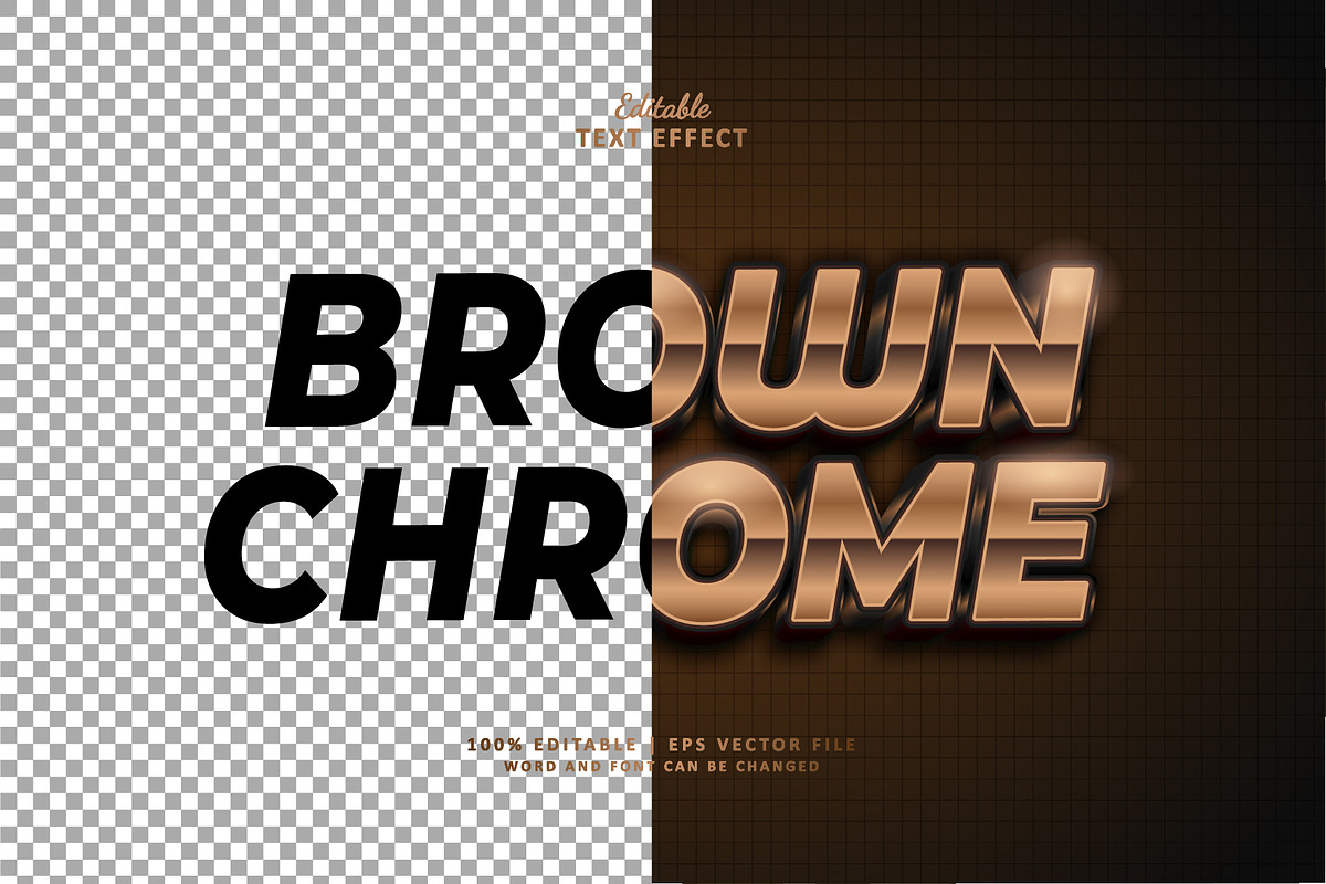 Text Effect Brown Chrome, a Layer Style Add-On by Navy Graphic (Photo 2 of 2)