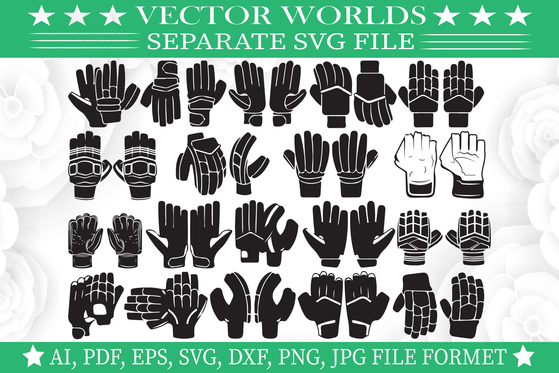 Cricket Hand Gloves SVG, Gloves SVG, an Object Graphic by VectorWorlds