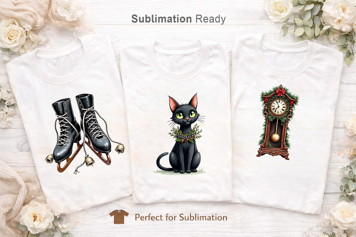 Gothic Academia Christmas Clipart, an Illustration by Artnoy (Photo 5 of 8)