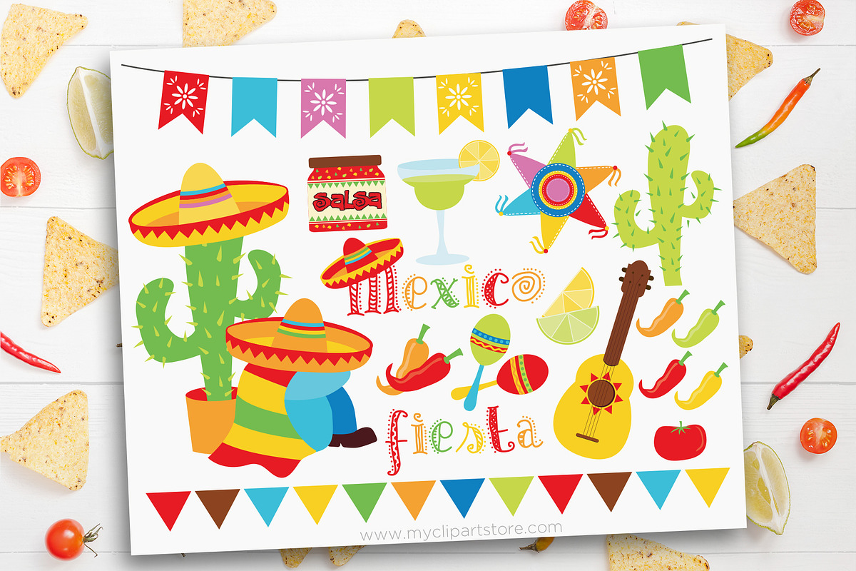 Cinco De Mayo Clipart + SVG, a Seasonal Illustration by MyClipArtStore (Photo 1 of 2)