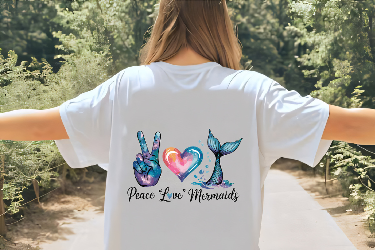 Peace love mermaids galaxy heart mer, an Illustration by CrexoraLab (Photo 3 of 4)