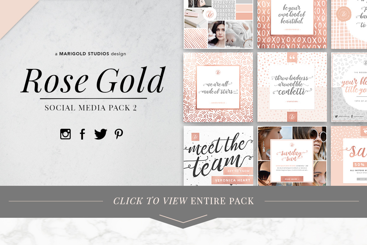 ROSE GOLD | Social Media Pack 2, a Social Media Template by Marigold Studios (Photo 14 of 14)