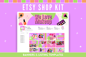 Makeup Beauty Etsy Shop Kit, a Branding & Logo Template by SunshineStudioBoutique