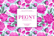 Pink Peonies & Splashes Pattern, a Pattern Graphic by MarynaPetrovska (Thumbnail 1 of 12)