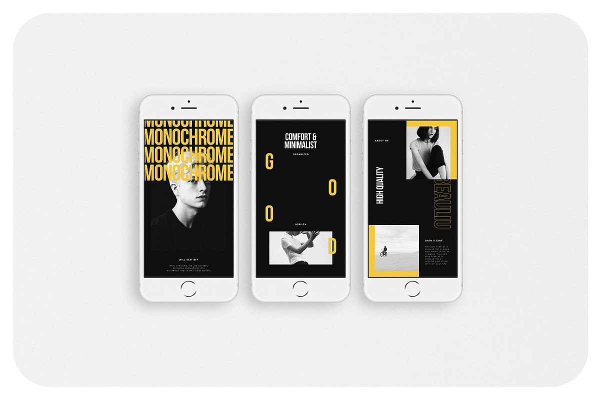 GREY Instagram Stories, a Social Media Template by Aprilea (Photo 3 of 7)
