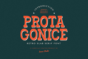 Protagonice - Retro Slab, a Slab Serif Font by Invasi Studio