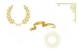 Golden decorative elements featuring, an Illustration by ZinetroN