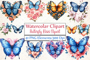 Butterfly Roses Clipart, an Illustration by DreamCafeArt (Thumbnail 1 of 6)