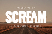 Scream - Vintage Western Sans Serif, a Sans Serif Font by Pian45 Studio (Thumbnail 1 of 10)