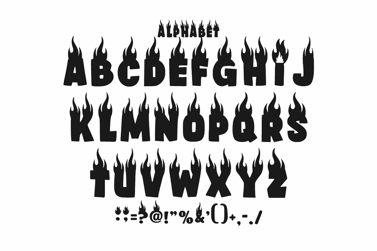 Hot Letter - Fire Display Font, a Sans Serif Font by Sahira Studio (Photo 6 of 7)