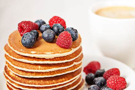 Stack of pancakes with berries breakfast containing background, berry, and preview 6