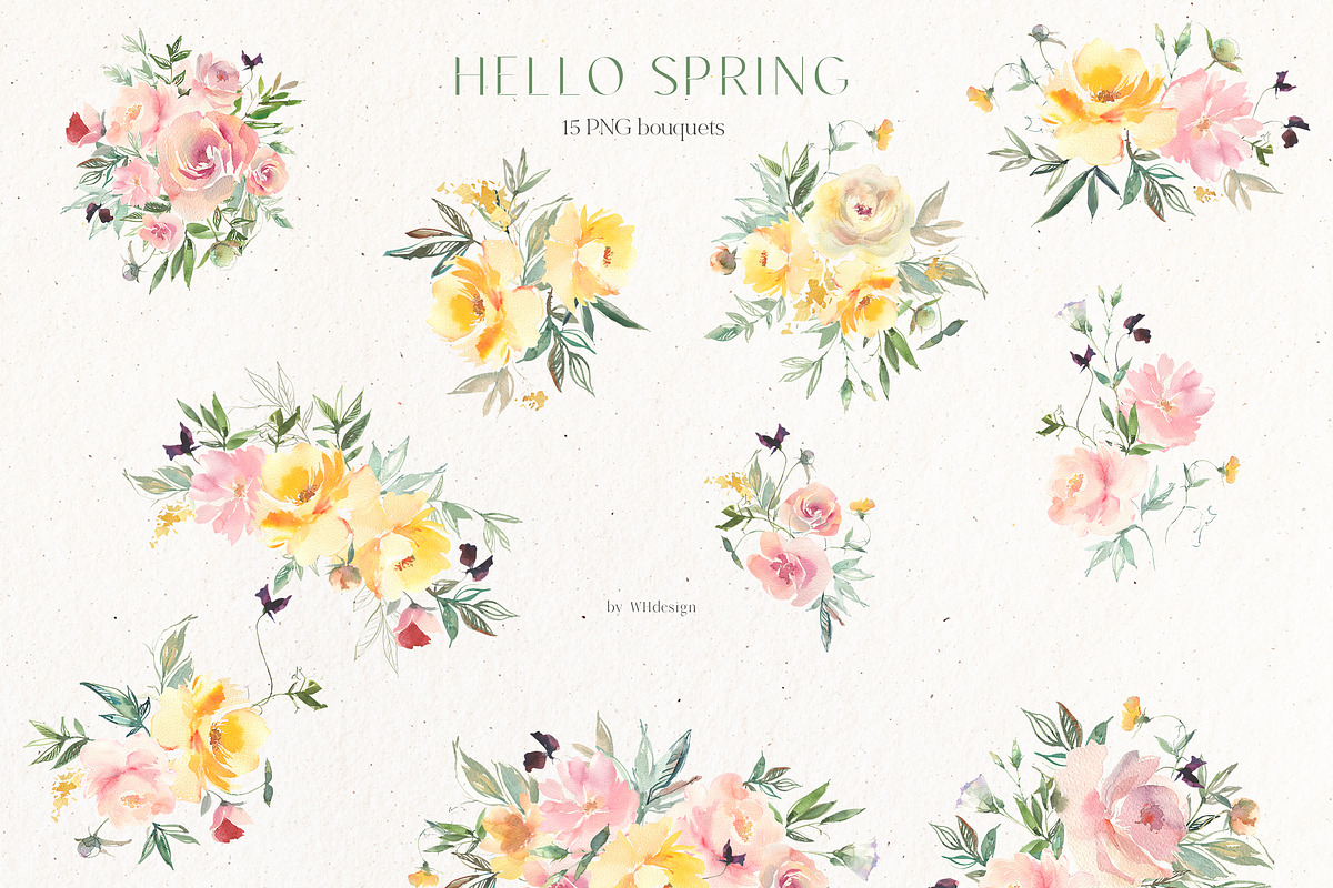 Hello Spring Watercolor ClipArt, an Animal Illustration by whiteheartdesign (Photo 9 of 24)