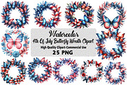 4th of July Butterfly Wreath Bundle, an Illustration by Daily.Designs (Thumbnail 1 of 5)