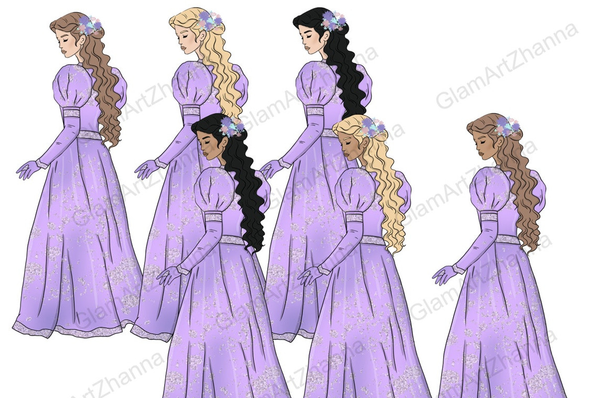 Spring Fairy Tale Girls Clipart, a Person Illustration by GlamArtZhanna (Photo 4 of 4)
